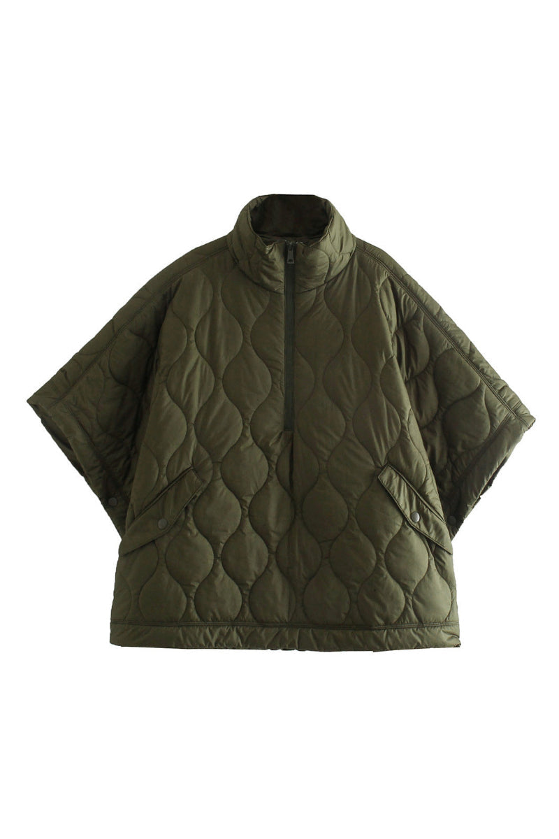 Manteau court matelassé à col montant