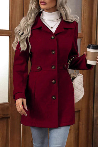 Manteau Mi-long à Col Tailleur