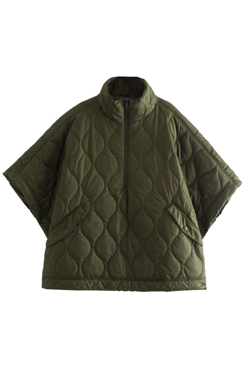 Manteau court matelassé à col montant