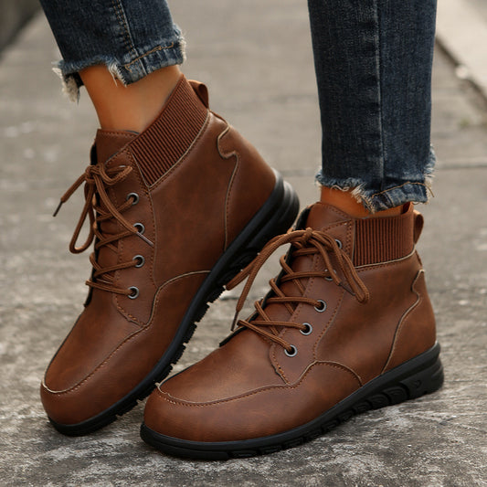 Bottines en Simili-Cuir Confort-Plus