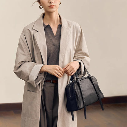 Sac bandoulière rétro en cuir véritable – style décontracté