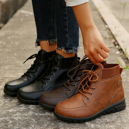 Bottines en Simili-Cuir Confort-Plus