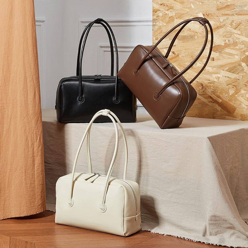 Sac Bowling Minimaliste en cuir véritable