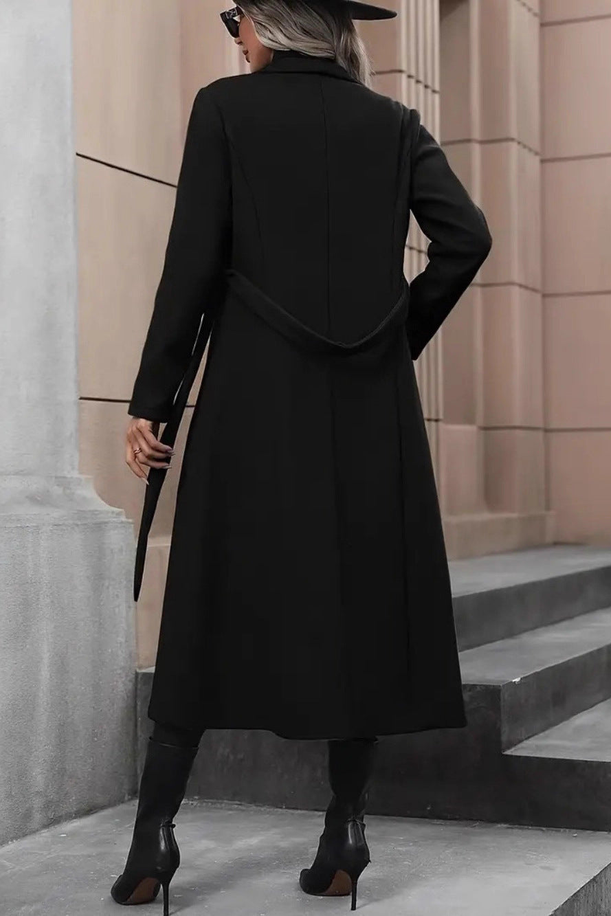 Manteau Long ceinturé à revers