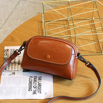 Sac à Bandoulière Compact en Cuir Glacé