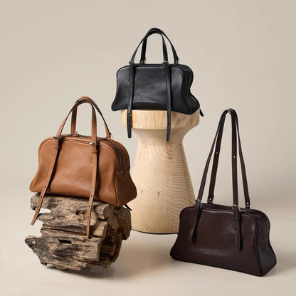 Sac bandoulière rétro en cuir véritable – style décontracté