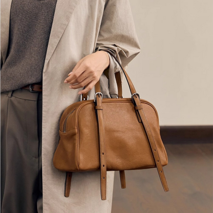 Sac bandoulière rétro en cuir véritable – style décontracté