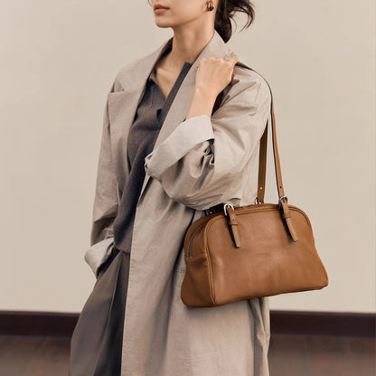 Sac bandoulière rétro en cuir véritable – style décontracté